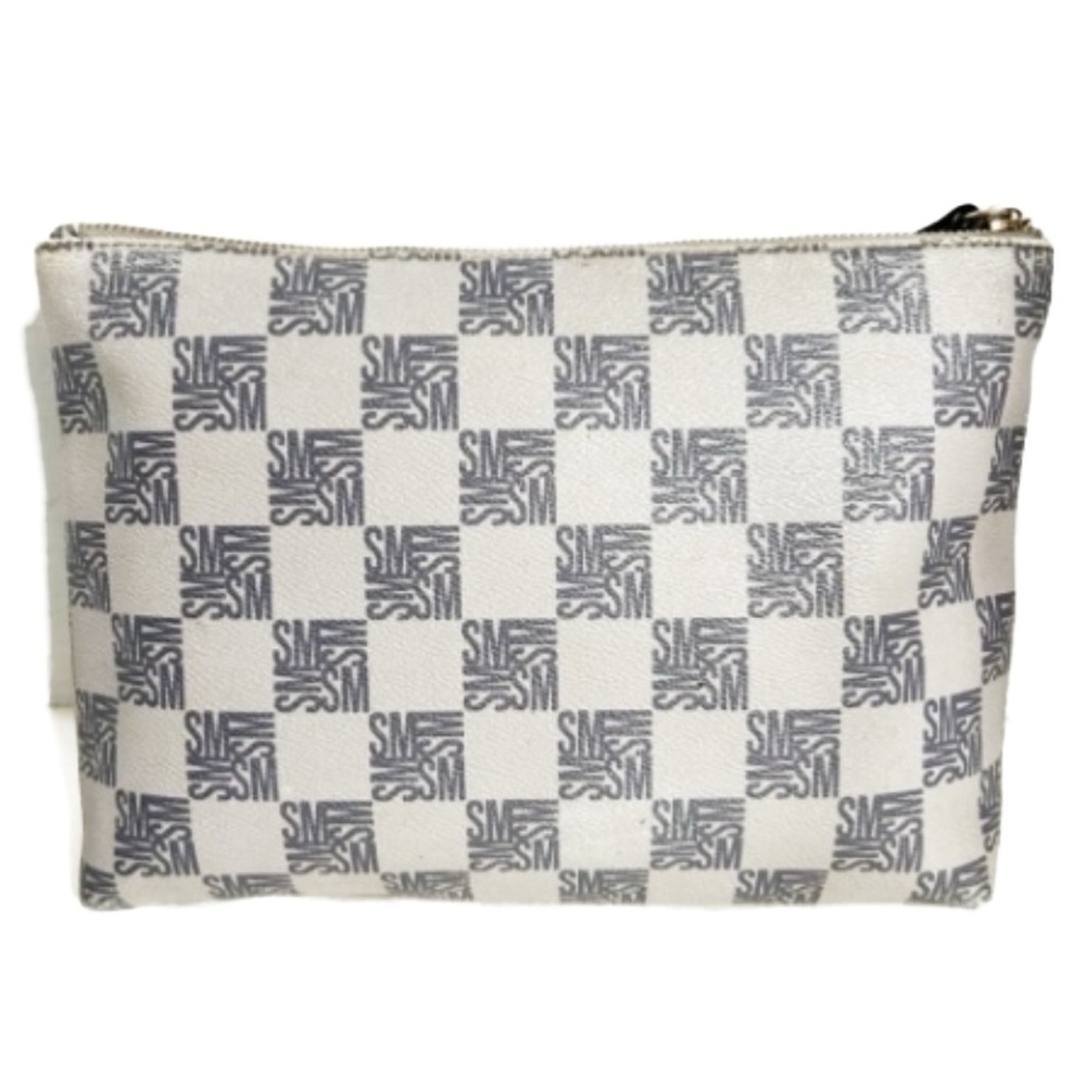 Steve Madden Checked Pattern Zipped Fully Lined Faux Leather Clutch Pouch 🖤🤍